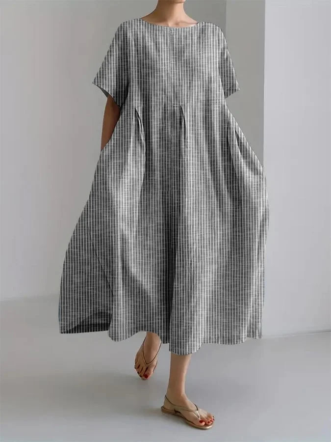 Eleanor | Loose Dress with Retro Stripes