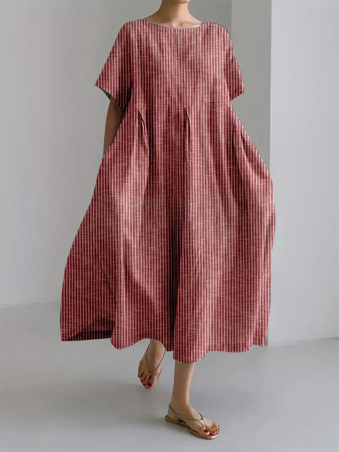 Eleanor | Loose Dress with Retro Stripes