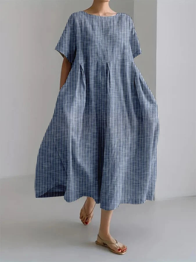 Eleanor | Loose Dress with Retro Stripes