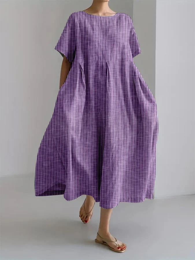 Eleanor | Loose Dress with Retro Stripes