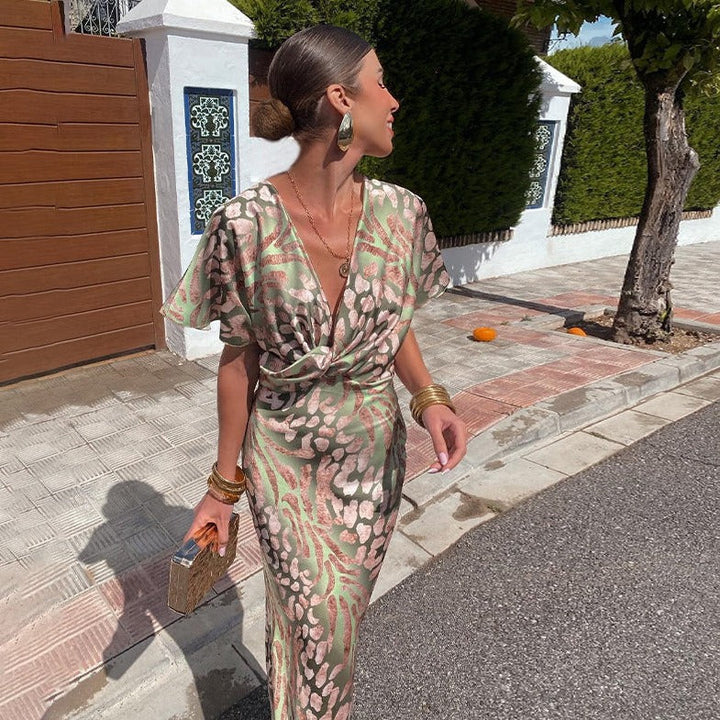 Hazel | Twisted V-neck maxi dress