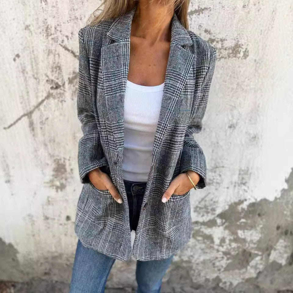 Daphne | Elegant Check Blazer