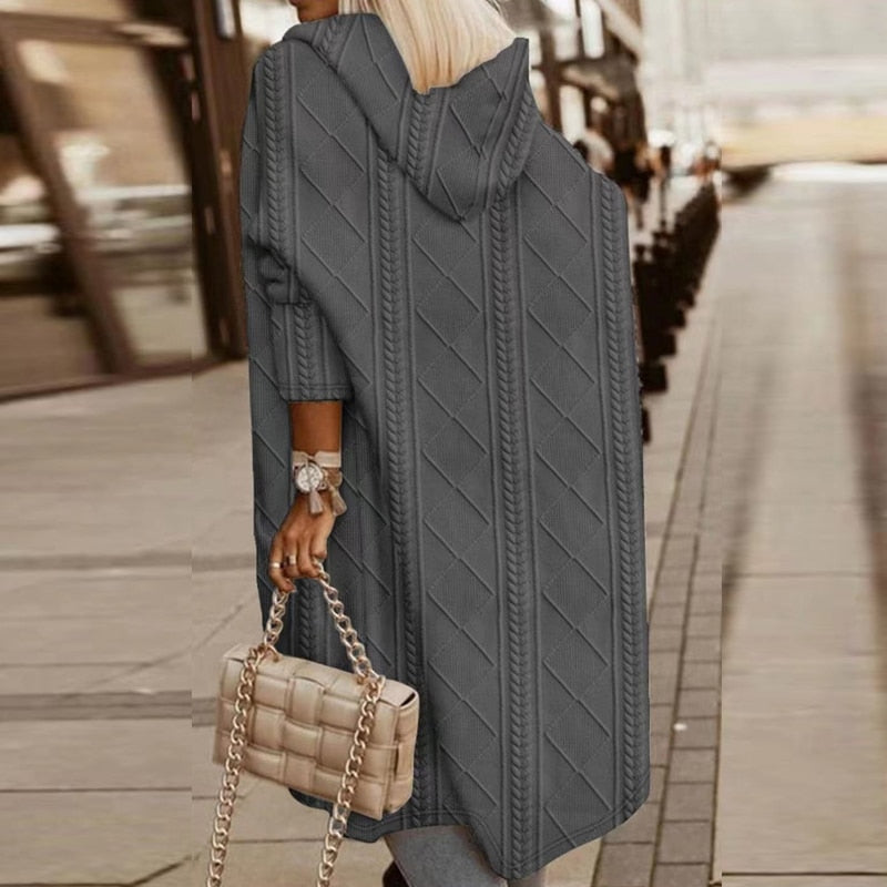 Evelyn | Extra-Long Hooded Cardigan